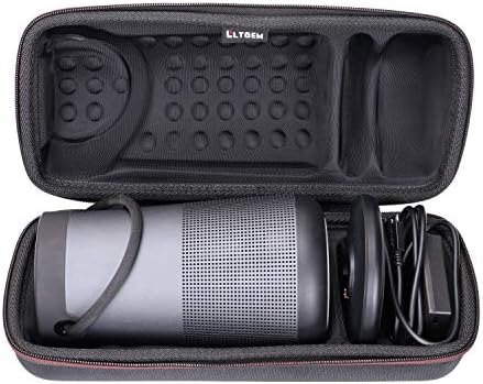 LTGEM Travel Protective Case for Bose SoundLink Revolve+ or Revolve+ (Series II) Portable & Long-Lasting Bluetooth 360 Speaker (Fits Charging Cradle, AC Adaptor and USB Cable) (Black)