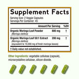 Doctor's Recipes Organic Moringa 10,800 mg Strength, Pure & Wild Harvested, Complete Green Superfood, Natural Antioxidant Support, Non-GMO, 90 Vegan Caps, No Caffeine Soy Gluten