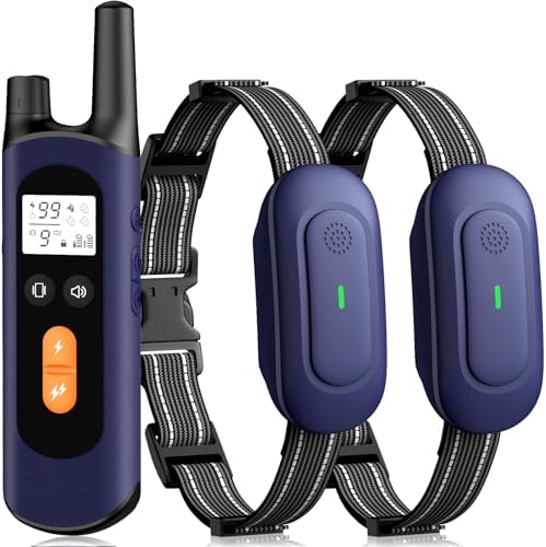 Dog Shock Collar for 2 Dogs - 1/2 Mile Range, IPX7 Waterproof with 4 Training Modes, Security Lock, Rechargeable e-Collar for All Breeds, Sizes Dogs