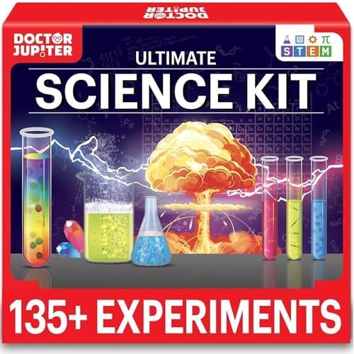Doctor Jupiter Science Kit for Kids Ages 8-9-10-11-12-13-14| Christmas, Birthday Gift Ideas for Boys & Girls 8+ Years Old | STEM Toy with 135+ Experiments| Learning & Educational Kits