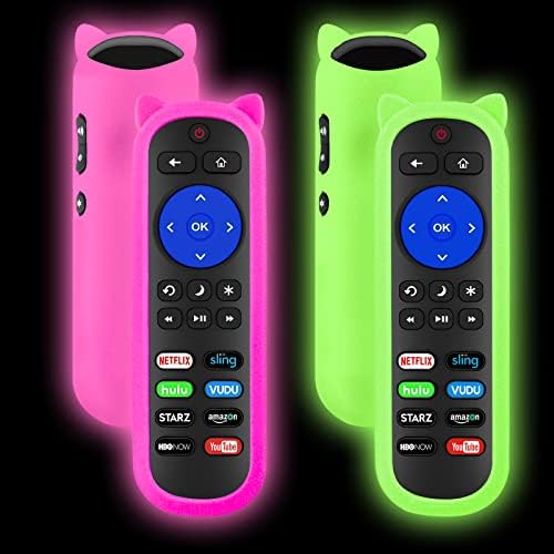 (Pack of 2) RC280 Remote Compatible with All Roku TV Remote wr Covers,for TCL Roku/Onn Roku/Hisense Roku/Element/Sharp/Haier/Hitachi/LG/Sanyo/JVC/Magnavox/RCA/Philips/Westinghouse Roku Series Smart TV