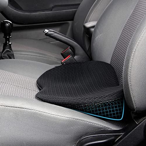 Car Seat Cushion - Memory Foam Car Seat Pad - Sciatica & Lower Back Pain Relief - Car Seat Cushions for Driving - Road Trip Essentials for Drivers(Black)