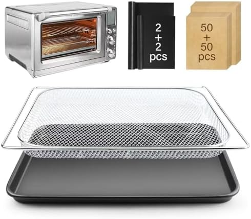 Air Fryer Accessories for Breville the Smart Oven Air Fryer Pro, Baking Set with Air Fryer Basket Pan Parchment Paper Disposable Airfryer Liner for Breville BOV900BSS