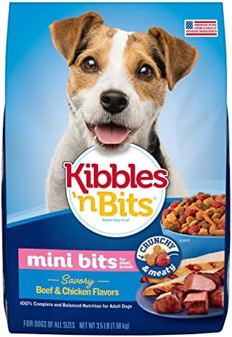 Kibbles 'N Bits Savory Beef & Chicken Flavors Small Breed Mini Bits Dry Dog Food, 3.5 Lb (Pack Of 4)