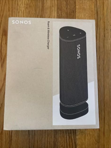 Sonos Roam and Wireless Charger Bundle - Black - Waterproof and Wireless Ultra Portable Bluetooth or WiFi Smart Speaker (Renewed)