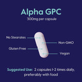 BESTVITE Alpha GPC 600mg Per Serving (120 Veggie Capsules) - No Stearates - Vegan - Non GMO - Gluten Free