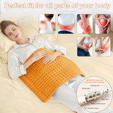 Heating Pad-Electric Heating Pads for Back,Neck,Abdomen,Moist Heated Pad for Shoulder,knee,Hot Pad for Arms and Legs,Dry&Moist Heat & Auto Shut Off(Orange, 20''×24'')