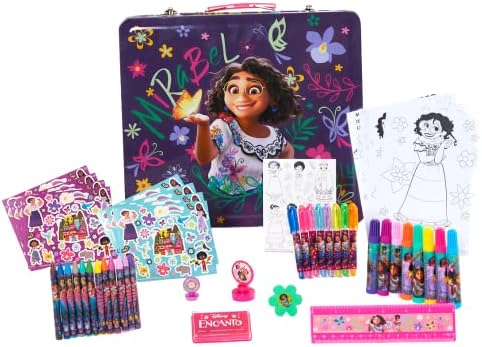 Disney Encanto Deluxe Activity Set for Kids with Carrying Tin, Coloring Sheets, Stickers, & Art Supplies, 500+ Pieces