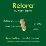BESTVITE Relora 250mg (120 Vegetarian Capsules) - Clinically Researched -No Fillers - No Stearates - No Flow Agents - Vegan - Non GMO - Gluten Free