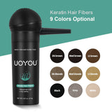 UOYOU LIGHT BLONDE Hair Fibres for Thinning Hair 27.5g Bottle with Applicator | Natural Keratin Hair Fibers Concealer for Hair Loss for Men and Women | Hair Building Fibres Powder [LIGHT BLONDE]