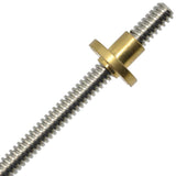 ReliaBot 200mm T8 T8x4 Tr8x4 Lead Screw and Brass Nut (Acme Thread, 2mm Pitch, 2 Start, 4mm Lead) for 3D Printer and CNC Machine Z Axis