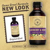 Honey Gardens Elderberry Syrup with Grade A Raw Honey, Propolis, Organic ACV & Elderberries | Traditional Immune Formula w/Echinacea | Made in The USA (4oz)