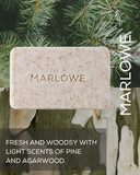 MARLOWE. No. 102 Men's Body Scrub Soap 7 oz (3 Bars) Fresh Original Woodsy Scent, Best Exfoliating Bar for Men, Natural Ingredients, Apricot Seed Powder, Shea Butter, Olive Oil, Green Tea Extracts