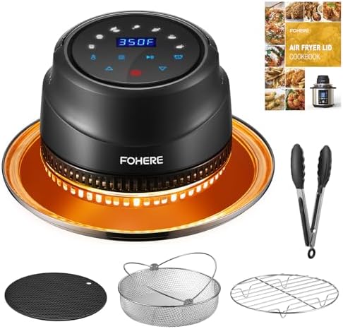 Air Fryer Lid for Instant Pot 6Qt/8Qt, 7 in 1 With LED Touchscreen, Turn Your Pressure Cooker Into Air Fryer in Seconds, Accessories and Recipe Cookbook Included