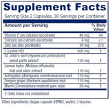 Vitanica Lysine Extra, Immune System Support, Vegan, 60 Capsules