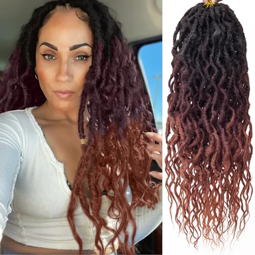 Faux Locs Crochet Hair 24Inch Goddess Locs Crochet Hair, 6Packs Crochet Locs Soft Locs Curly Ends Faux Locs Synthetic Crochet Braids Hair Extensions(OT530/350, 24'')
