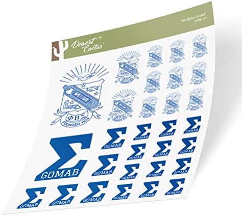 Desert Cactus Phi Beta Sigma Multiple Size Sticker Decal Laptop Water Bottle Car (Type 1-1)