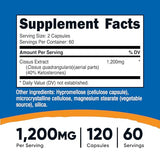 Nutricost Cissus Quadrangularis (1200mg) 120 Capsules - 60 Servings, Gluten Free, Non-GMO, and Vegetarian Friendly