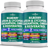 NEW AGE Eye Health Vitamins with Bilberry 6000mg Lutein & Zeaxanthin 40mg Lycopene 40mg Resveratrol 3000mg Grape Seed Extract 6000mg Astaxanthin - Eye Vitamin -120 Count