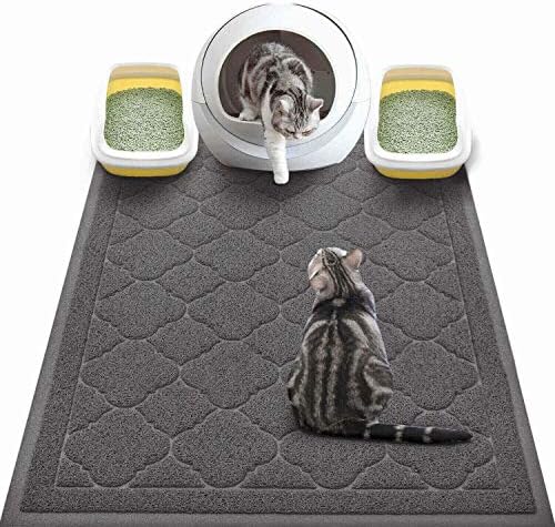 WePet Cat Litter Box Mat, Kitty Premium PVC Pad, Durable Trapping Rug, Phthalate Free, Urine-Resistant, Scatter Control, XXL 47 x 36 Inch, Black