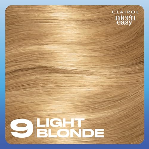 Clairol Nice'n Easy Permanent Hair Dye, 9 Light Blonde Hair Color, Pack of 3