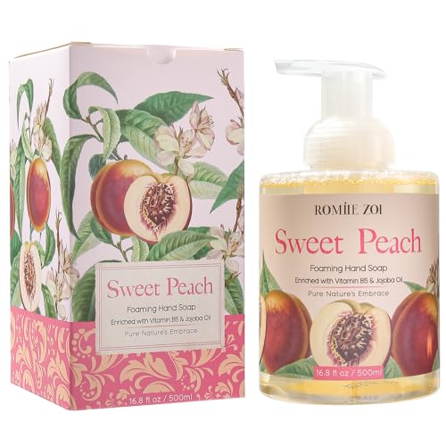 Foaming Hand Soap with Gift Box- Sweet Peach - Biodegradable Formula Moisture & Revitalize - 500ml/ 16.8oz