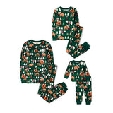 The Children's Place Baby Toddler 2 Piece Family Matching, Holiday Pajama Sets, Cotton, Green Christmas Woodland Animals