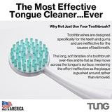 Tung Tongue Brush & Gel Kit | Tongue Cleaner for Adults | Tongue Scraper to Fight Bad Breath and Halitosis | Mouth Odor Eliminator | Fresh Mint | Made in America (Set of 1)