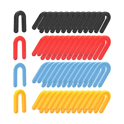 400PCS Plastic Shims, Horseshoe Shims, U Shaped Tile Spacers, Plastic Shims for Leveling, Blue 1/16”, Red 1/8”, Yellow 3/16”, Black 1/4”
