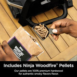 Ninja OG701 7-in-1 Outdoor Electric Grill & Smoker - Grill, BBQ, Air Fry, Bake, Roast, Dehydrate & Broil - Uses Woodfire Pellets - Portable & Weather Resistant