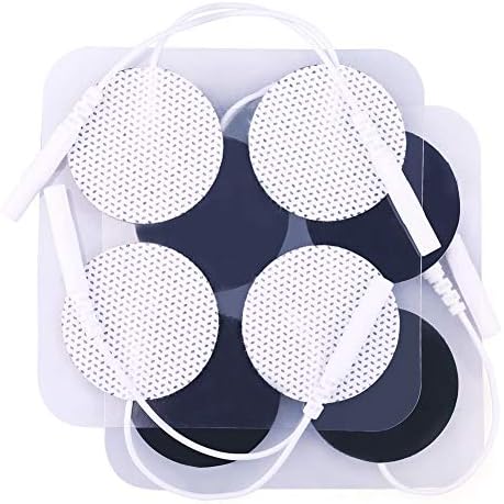 LotFancy TENS Unit Electrode Pads, 40PCS Round Electrodes Pads, 1.25" Reusable TENS Pads for EMS Muscle Stimulator, with 2.0 mm Pigtail Connectors