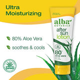 Alba Botanica Aloe Vera Lotion for Skin, Soothing After Sun Treatment for Face and Body, Made with Purity Certified 80% Aloe Vera Gel Formula, 8 fl. oz. Tube