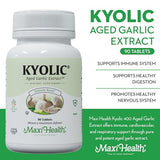 Kyolic Organic Garlic Supplement - Certified Kosher Garlic Tablets with Kyolic Aged Garlic Extract for Herbal Immune Support - Enzyme Blend for High Absorption - Vegetarian Garlic Pills - 90 Count
