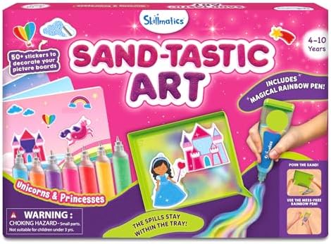Skillmatics Art & Craft Activity - Sand-Tastic Art Unicorns & Princesses, Sand Art for Kids, Craft Kits & Supplies, DIY Creative Activity, Valentine's Day Gifts for Ages 4, 5, 6, 7, 8, 9, 10