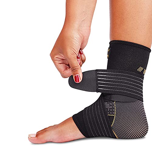 Copperfit Compression Ankle Brace for Women Support, Durable Design Foot and Ankle Support for Women & Men Ideal to Support for Sports, Running, Comfortable Fit, Breathable Material - Small