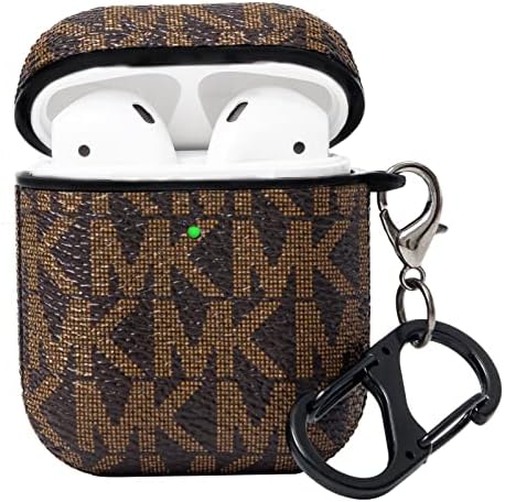 AirPods Case Cover for AirPod 2&1, Full-Body Protective Hard Shell Leather Airpods Protective Cover Case with Keychain for AirPods Wireless Charging Case, Front LED Visible