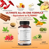 Cayenne Pepper 8000mg Ginger 3000mg Turmeric 2500mg Berberine 2500mg - Digestion, Gut Heath Support - Made in USA