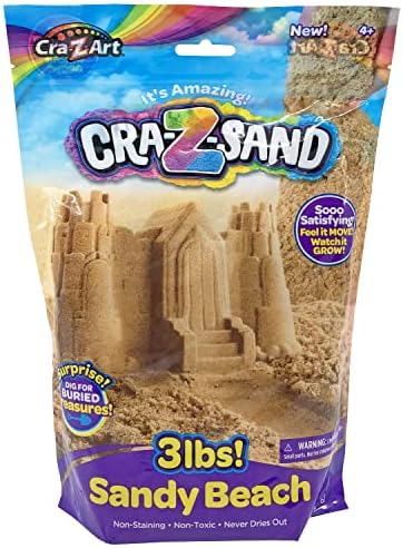 CRA-Z-Sand 3LB Bag of Amazing Beach Sand with Surprise Sand Tool, Shape, Mold and Slice It, Fun Sensory Toy for Ages 4 and up