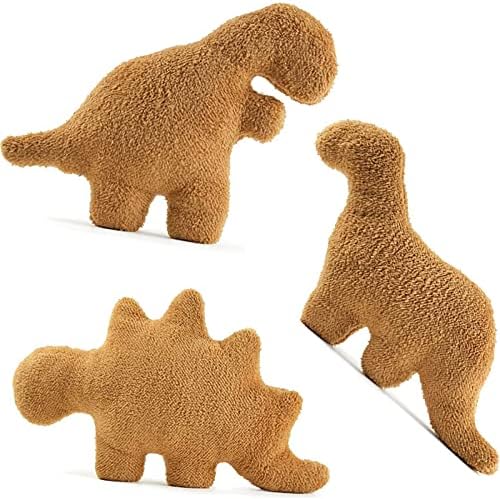 3 Packs Dino Nugget Pillow Plush, 18 inches Dinosaur Chicken Nugget Stuffed Animal Plush Toy, Party Decoration Birthday for Kids Boys Girls