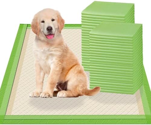 Gardner Pet Pee Pads for Dogs Rugular 22"x22", Thicker ECO Green Small Disposable Puppy Training Pads Super Absorbent Full Edge-Wrapping Pad for Dogs, Puppies, Doggies, Cats-(20 Count)
