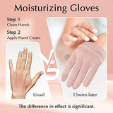 Evridwear Moisturizing Gloves for Sleeping, Cotton Gloves with Touchscreen Fingers for Dry Hands, Eczema Gloves Overnight UV Protection Gloves for Women(6 Pairs L/XL, Light Weight Pink Color)