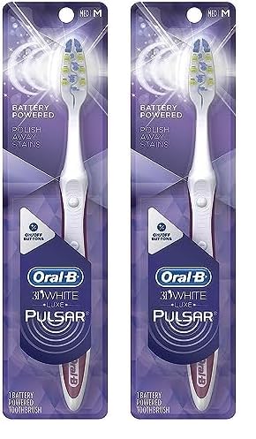 Oral-B Pulsar Whitening Battery Toothbrush, Medium, 1 Count (Pack of 2)