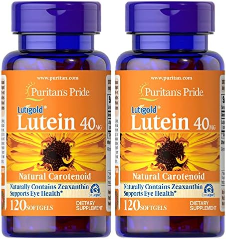 Puritan's Pride Lutein 40mg With Zeaxanthin, Supports Eye Health, 120 Count (Pack of 2)