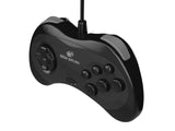 Retro-Bit Official Sega Saturn USB Controller Pad (Model 2) for Sega Genesis Mini, PS3, PC, Mac, Steam, Switch - USB Port (Black)