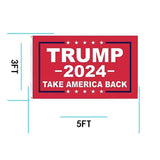 Trump 2024 Flag 3x5 FT Double Sided Outdoor 3 Ply Vivid Clear Red Color Thick Polyester Take America Back Flag with Brass Grommets for Supporters Fans