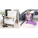 Able Life Able Tray Table, Adjustable Bamboo Swivel TV and Laptop Table & cle Support Handle for Easy Sit to Stand Assistance