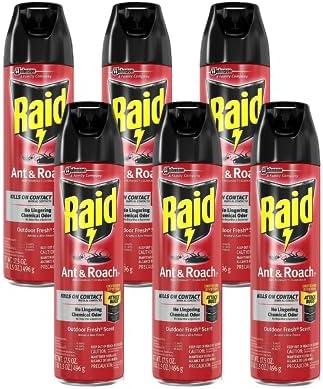 Raid Ant & Roach Spray Outdoor Fresh 17.50 oz (Pack of 6)