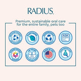 RADIUS Kidz Toothbrush Children's Right Hand BPA Free ADA Accepted Designed to Clean Teeth & Gums for Children 6 Years & Up - Assorted Colors - Pack of 6