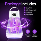 Zappify Zapper 2.0 Charge Portable Bug Zapper, Indoor & Outdoor, Cordless Rechargeable Mosquito Zapper, Hanging Hook, 1500V High Voltage, Trap for Fly, Insect, Mosquito & Bugs