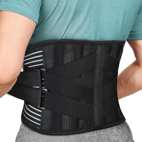 Back Brace for Lower Back Pain Relief, Anti-skid Lumbar Support Belt With Mesh for Women Men, Adjustable Lumbar Support Brace for Sciatica, Scoliosis, Body Shape Waist Trainer for Heavy Lifting, Gym, Workouts (S)